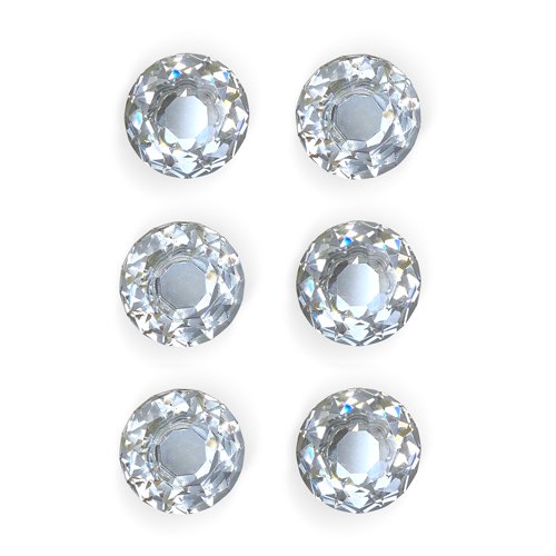 Isaac Jacobs Classic Round Shape (35 MM) Crystal Knobs Set, Cabinet Knobs with Screws, Drawer Pulls, Glass, for Dresser, Bathroom, Bedroom, Kitchen, Living Room &amp; More