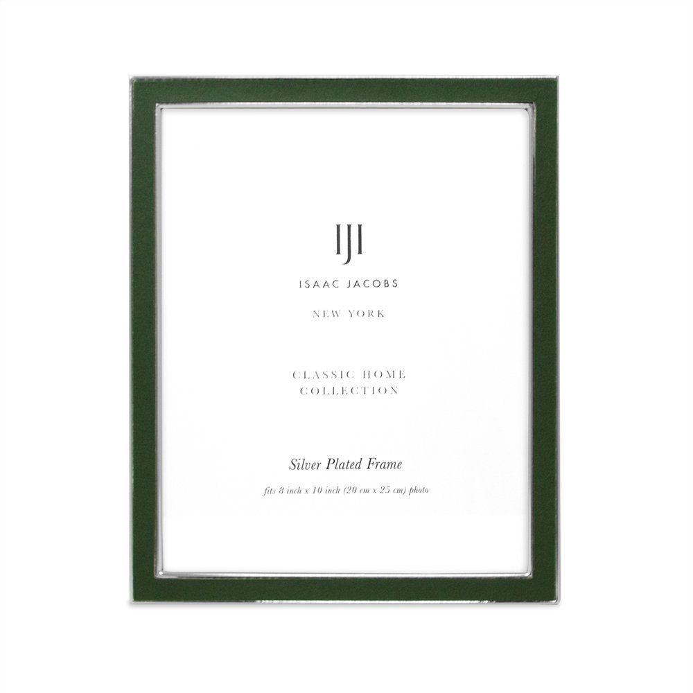 Isaac Jacobs Leather with Metal (Vertical &amp; Horizontal) Picture Frame, Suede Border w/ Black Fabric Easel, Wall-Mountable, Made For Tabletop, Photo Gallery