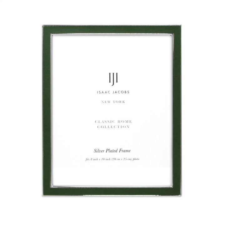 Isaac Jacobs Leather with Metal (Vertical &amp; Horizontal) Picture Frame, Suede Border w/ Black Fabric Easel, Wall-Mountable, Made For Tabletop, Photo Gallery