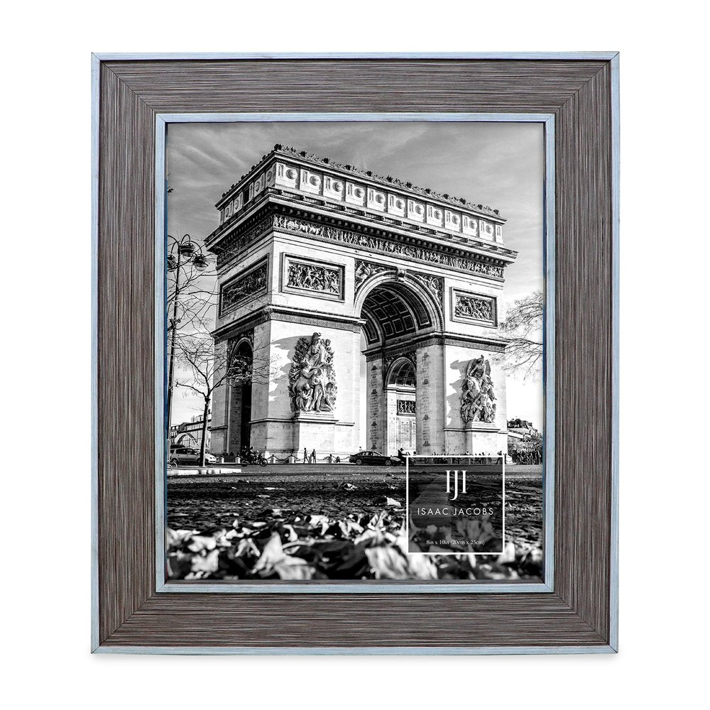 Isaac Jacobs (Vertical &amp; Horizontal) Double Border Picture Frame w/ Black Fabric Easel, Wall-Mountable, Made for Tabletop &amp; Gallery, Home or Office