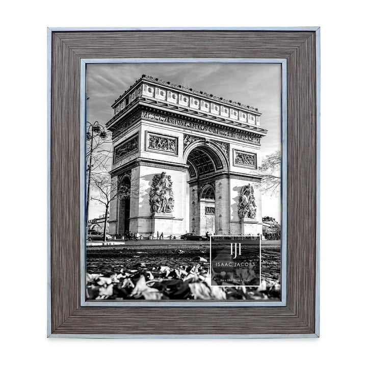Isaac Jacobs (Vertical &amp; Horizontal) Double Border Picture Frame w/ Black Fabric Easel, Wall-Mountable, Made for Tabletop &amp; Gallery, Home or Office