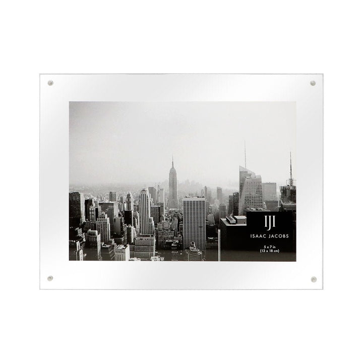 Isaac Jacobs Wall-Mountable Clear Acrylic Picture Frame, Magnetic Photo Frame, Made for Gallery Display, Wall Space, Wall Décor, Art, Home or Office