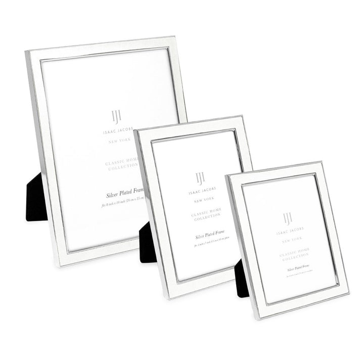 Isaac Jacobs Leather with Metal (Vertical &amp; Horizontal) Picture Frame, Suede Border w/ Black Fabric Easel, Wall-Mountable, Made For Tabletop, Photo Gallery
