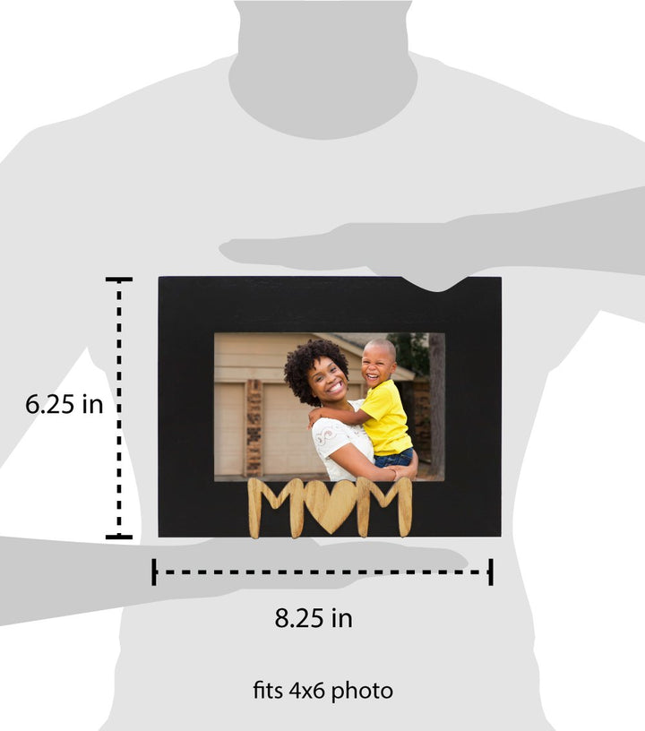 Isaac Jacobs Wood Sentiments Mom Picture Frame, 4x6 inch, Photo Gift for Mother, Family, Display on Tabletop, Desk