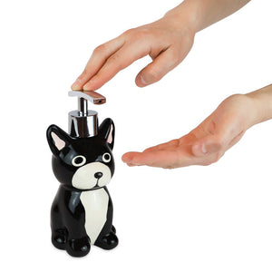 Caroline's Treasures Shih Tzu Soap Dispenser - Ceramic Pump Style, Dogs In A Tub Design, Refillable