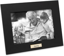 Isaac Jacobs Wood Sentiments "Papa" Picture Frame, Keepsake Photo Frame with Easel and a Hanging Tabs for Tabletop, Desktop & Wall Display