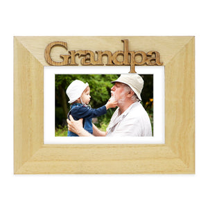Isaac Jacobs Wood Sentiments Grandpa Picture Frame, Photo Gift for Grandfather, Papa, Family, Display on Tabletop, Desk