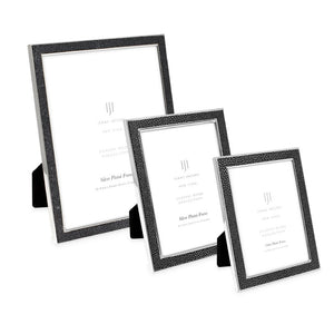 White Leather with Metal Border 4x6 Frame