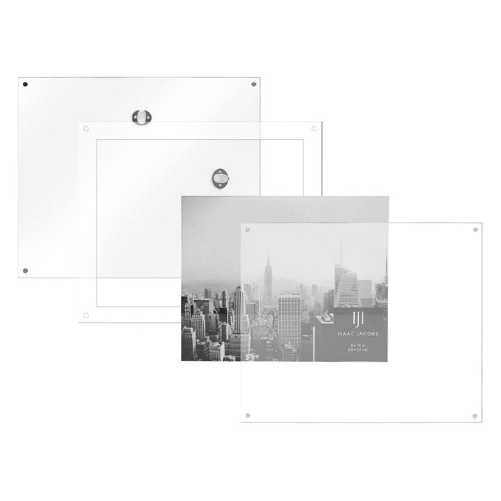 Isaac Jacobs Wall-Mountable Clear Acrylic Picture Frame, Magnetic Photo Frame, Made for Gallery Display, Wall Space, Wall Décor, Art, Home or Office