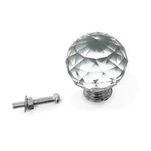 Isaac Jacobs Round Ball Shape (53 MM) Crystal Knobs Set, Cabinet Knobs with Screws, Drawer Pulls, Glass for Dresser, Bathroom, Bedroom, Kitchen, Living Room & More