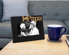 Isaac Jacobs Wood Sentiments “I Love Papa” / I Heart Papa Picture Frame, Photo Gift for Papa, Grandpa, Family, Display on Tabletop, Desk