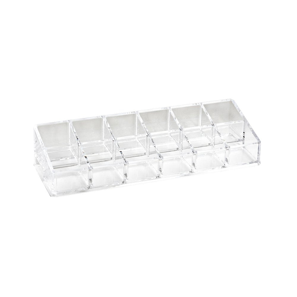 Isaac Jacobs Clear Acrylic Lipstick and Nail Polish Holder, Organizer for Makeup, Essential Oils, Storage Solution, Rack Display