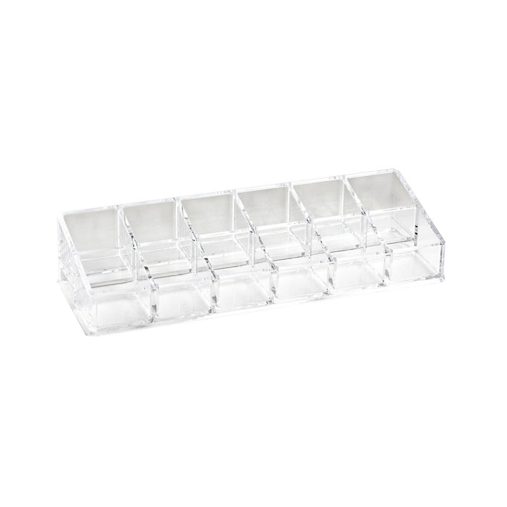 Isaac Jacobs Clear Acrylic Lipstick and Nail Polish Holder, Organizer for Makeup, Essential Oils, Storage Solution, Rack Display