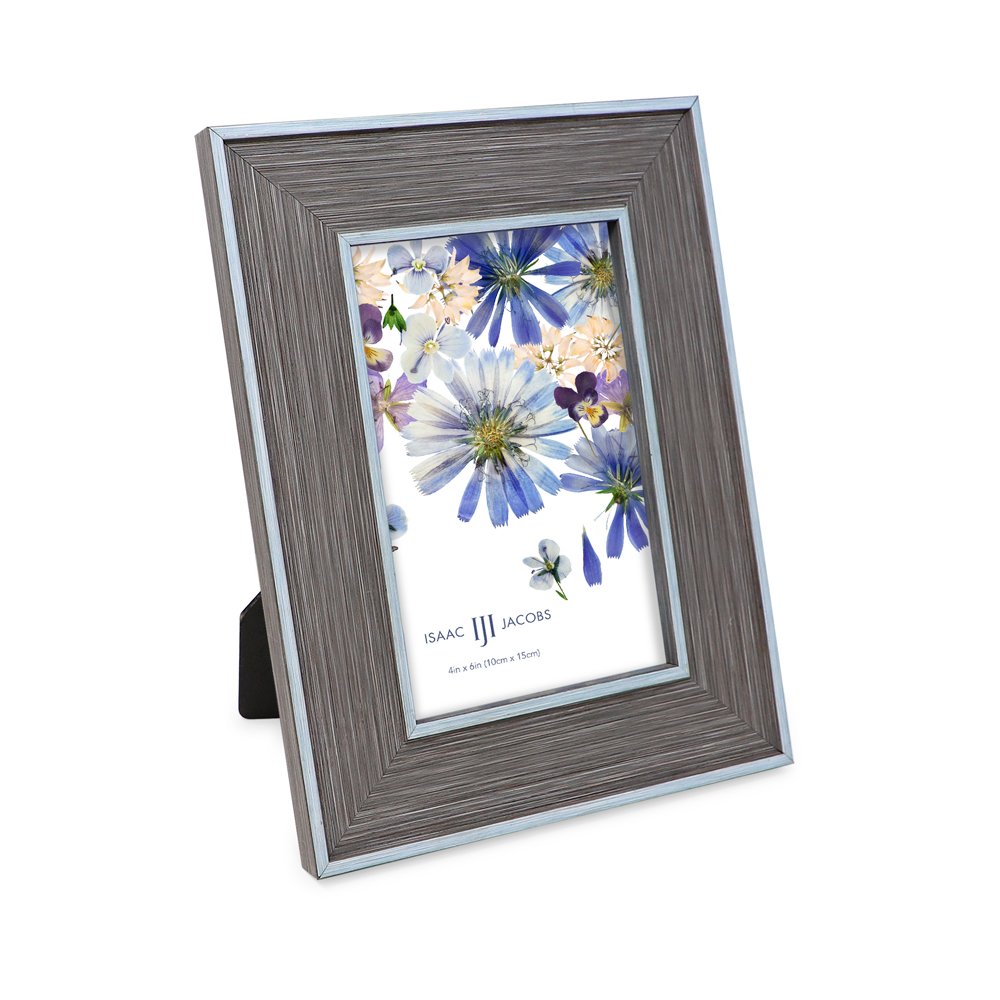 Isaac Jacobs (Vertical &amp; Horizontal) Double Border Picture Frame w/ Black Fabric Easel, Wall-Mountable, Made for Tabletop &amp; Gallery, Home or Office