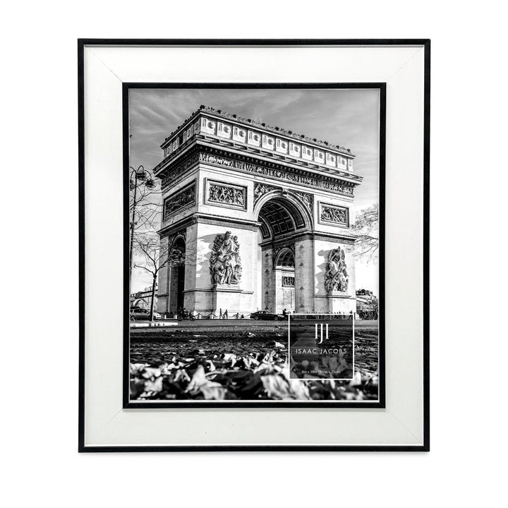 Isaac Jacobs (Vertical &amp; Horizontal) Double Border Picture Frame w/ Black Fabric Easel, Wall-Mountable, Made for Tabletop &amp; Gallery, Home or Office