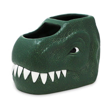 Isaac Jacobs Ceramic Dinosaur Cup Holder, Multi-Purpose Organizer, Bathroom, Kitchen, Bedroom, Office Décor