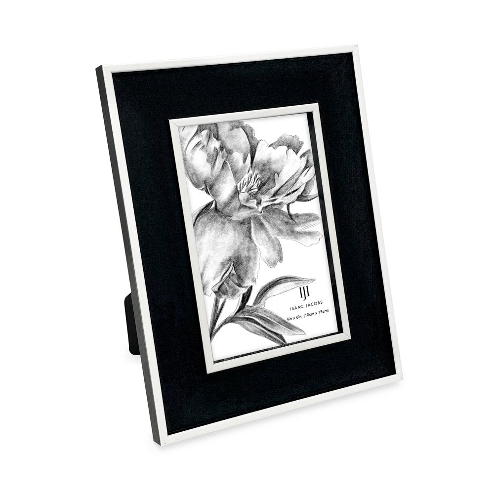 Isaac Jacobs (Vertical &amp; Horizontal) Double Border Picture Frame w/ Black Fabric Easel, Wall-Mountable, Made for Tabletop &amp; Gallery, Home or Office