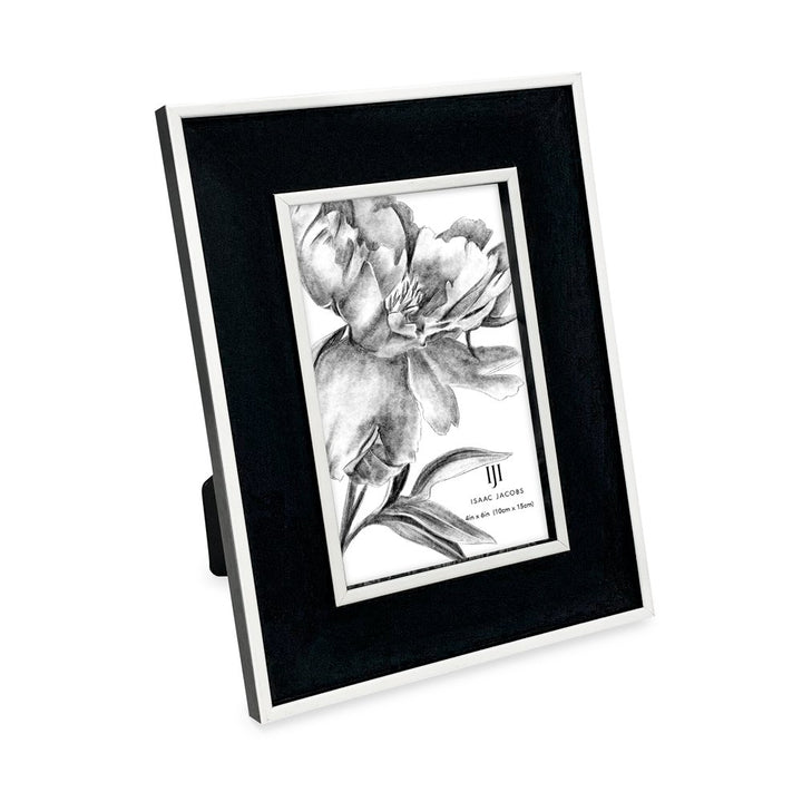 Isaac Jacobs (Vertical &amp; Horizontal) Double Border Picture Frame w/ Black Fabric Easel, Wall-Mountable, Made for Tabletop &amp; Gallery, Home or Office