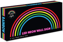 Isaac Jacobs 15” x 7.5” inch LED Neon ‘Multi-Colored Rainbow’ Wall Sign for Cool Light, Wall Art, Bedroom Decorations, Home Accessories, Party, and Holiday Décor: Powered by USB Wire (Rainbow)