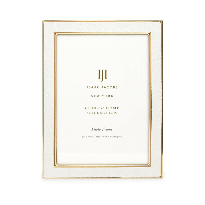 Isaac Jacobs Leather with Metal (Vertical &amp; Horizontal) Picture Frame, Suede Border w/ Black Fabric Easel, Wall-Mountable, Made For Tabletop, Photo Gallery