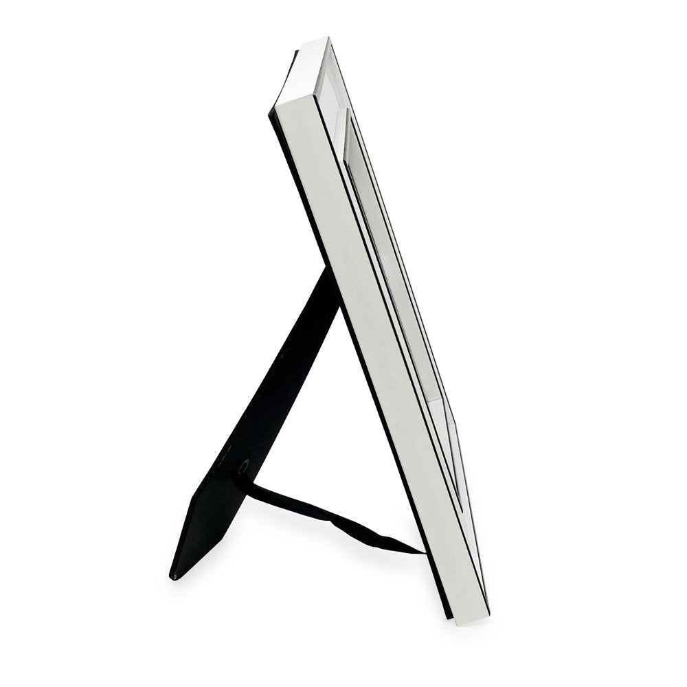 Isaac Jacobs (Vertical &amp; Horizontal) Double Border Picture Frame w/ Black Fabric Easel, Wall-Mountable, Made for Tabletop &amp; Gallery, Home or Office