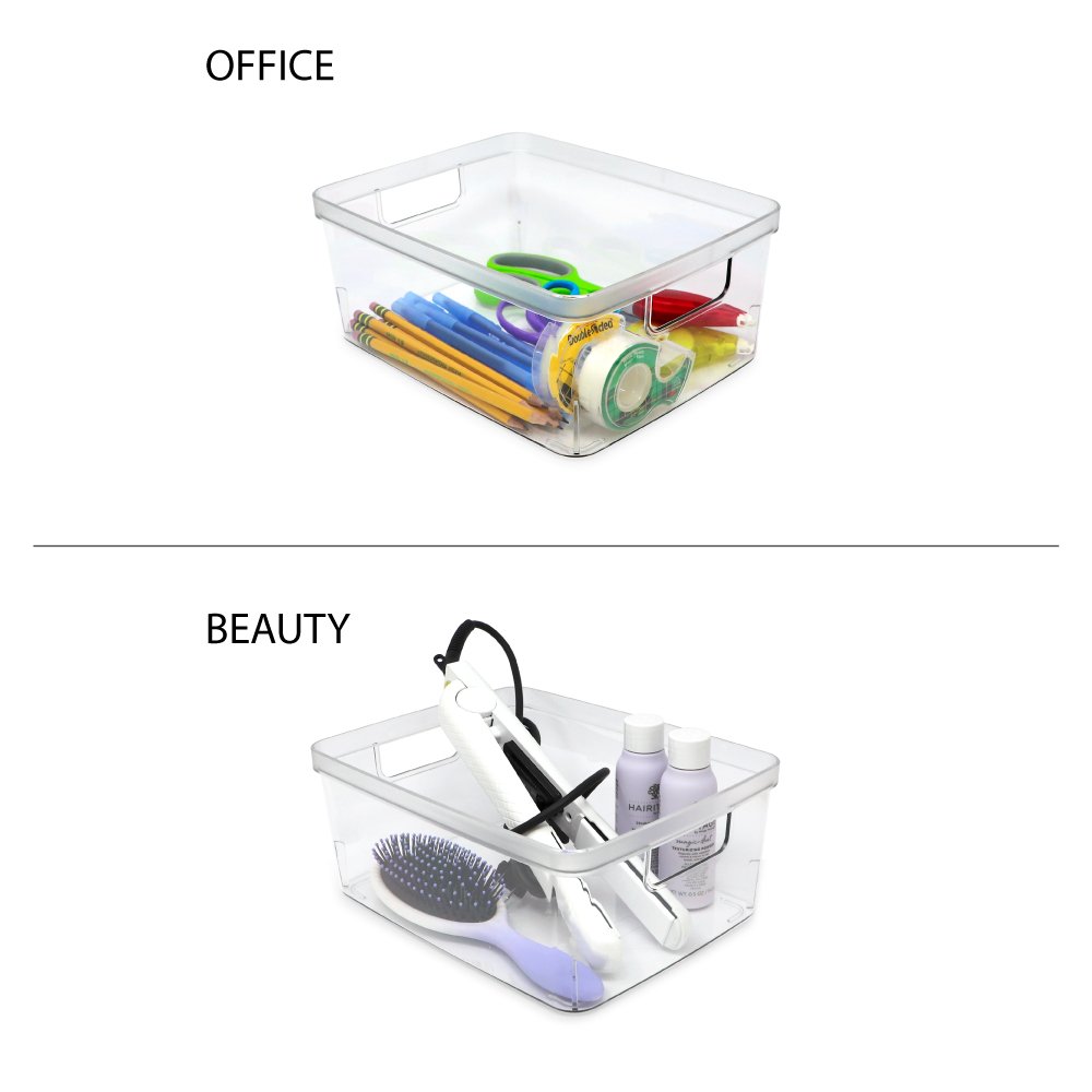 Isaac Jacobs Divided Clear Plastic Organizer (10.75” x 6.5” x 3.7”) w/ –  Isaac Jacobs International