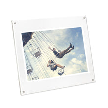 Isaac Jacobs Clear Plain Acrylic Picture Frame, Magnetic Photo Frame, Made for Tabletop Display with Two-Way Easel