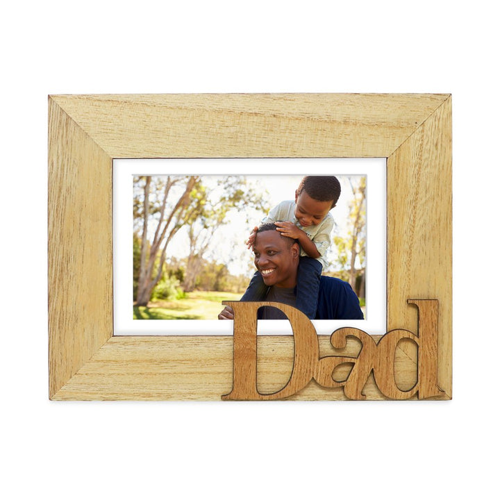 Isaac Jacobs Wood Sentiments Dad Picture Frame, Photo Gift for Father, Family, Display on Tabletop, Desk