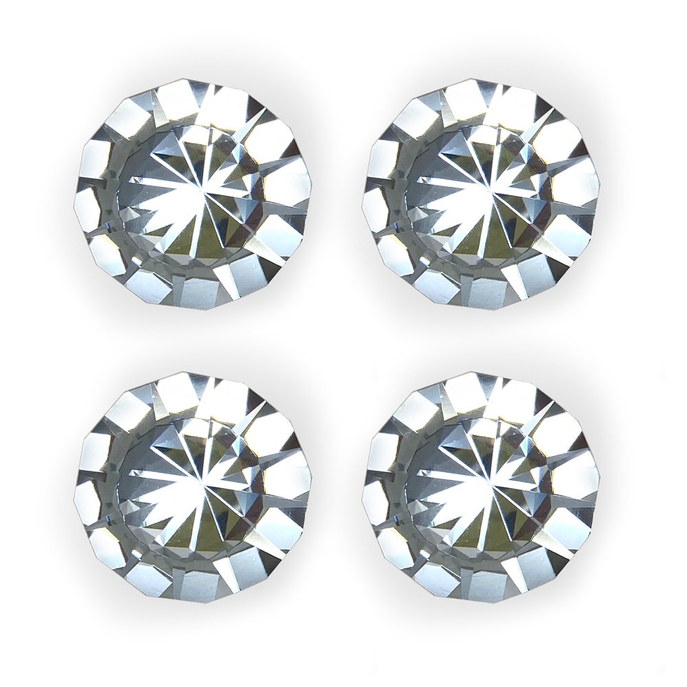 Isaac Jacobs Diamond Shape (53 MM) Crystal Knobs Set, Cabinet Knobs with Screws, Drawer Pulls, Glass, for Dresser, Bathroom, Bedroom, Kitchen, Living Room &amp; More