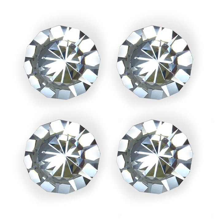 Isaac Jacobs Diamond Shape (53 MM) Crystal Knobs Set, Cabinet Knobs with Screws, Drawer Pulls, Glass, for Dresser, Bathroom, Bedroom, Kitchen, Living Room &amp; More