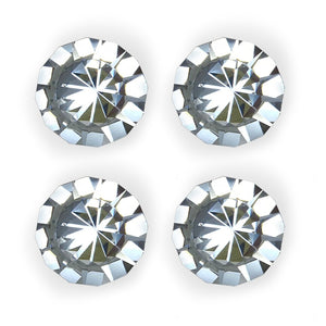 Isaac Jacobs Diamond Shape (53 MM) Crystal Knobs Set, Cabinet Knobs with Screws, Drawer Pulls, Glass, for Dresser, Bathroom, Bedroom, Kitchen, Living Room & More