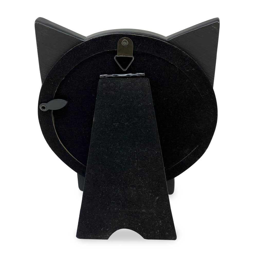Isaac Jacobs Round Resin Sentiment Cat Picture Frame with Ears, Photo Tabletop &amp; Wall Display Hanging Display &amp; Home Décor
