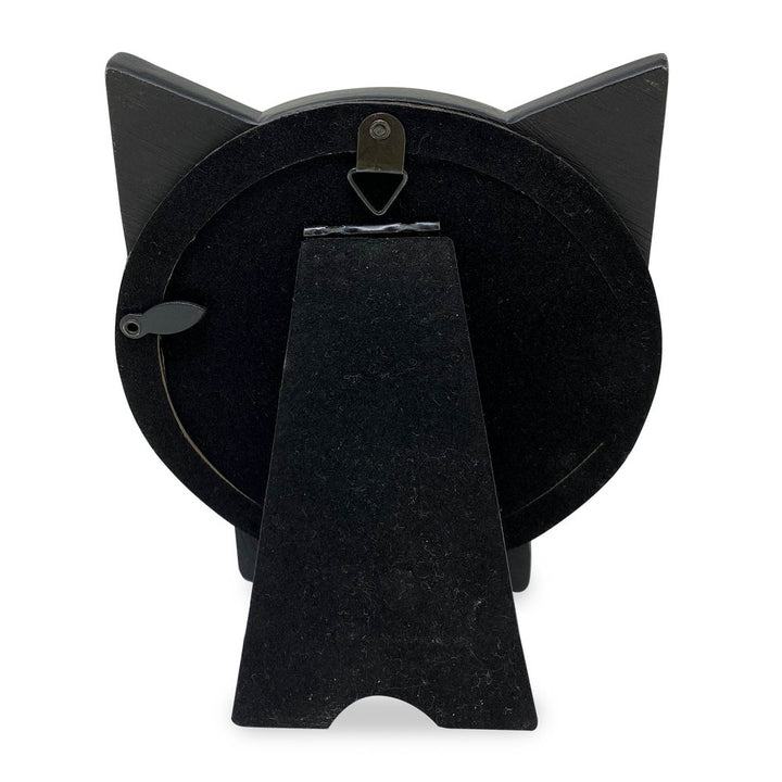Isaac Jacobs Round Resin Sentiment Cat Picture Frame with Ears, Photo Tabletop &amp; Wall Display Hanging Display &amp; Home Décor