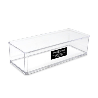 Isaac Jacobs Clear Acrylic Rectangular Stackable Storage Organizer, (9