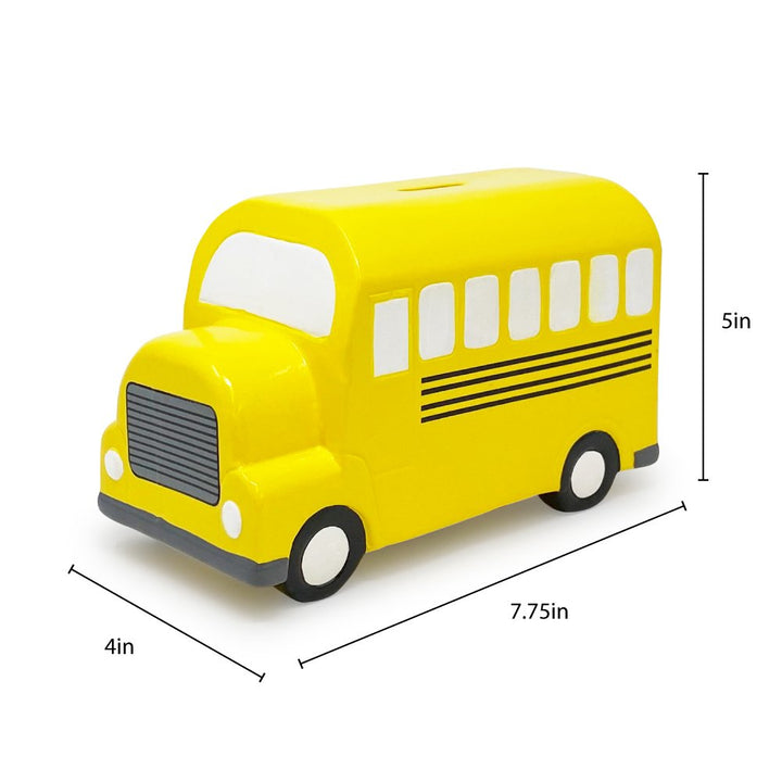 Isaac Jacobs Ceramic Vehicle Coin Bank for Kids, Great for Gifts, Home Décor, Money Saving Piggy Bank for Boys and Girls