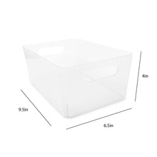 Isaac Jacobs Storage Bin Set w/ Cut-Out Handles, Plastic Organizer, Multi-Use, Home, Office, Pantry, Closet, Kitchen, Fridge/Freezer, BPA Free, Food Safe