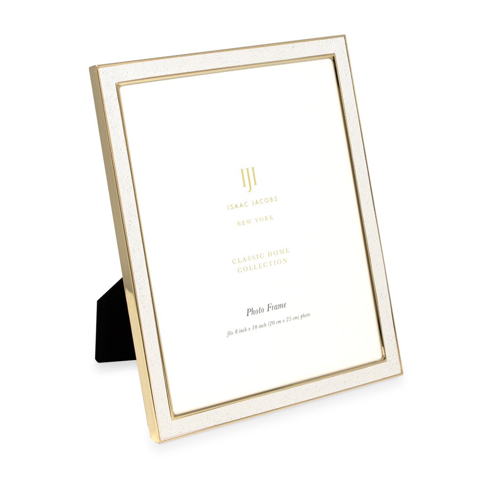 Isaac Jacobs Leather (Vertical &amp; Horizontal) &amp; Metal Picture Frame, with Black Fabric Easel, Wall-Mountable, Made for Tabletop, Wall-Hanging, Home or Office