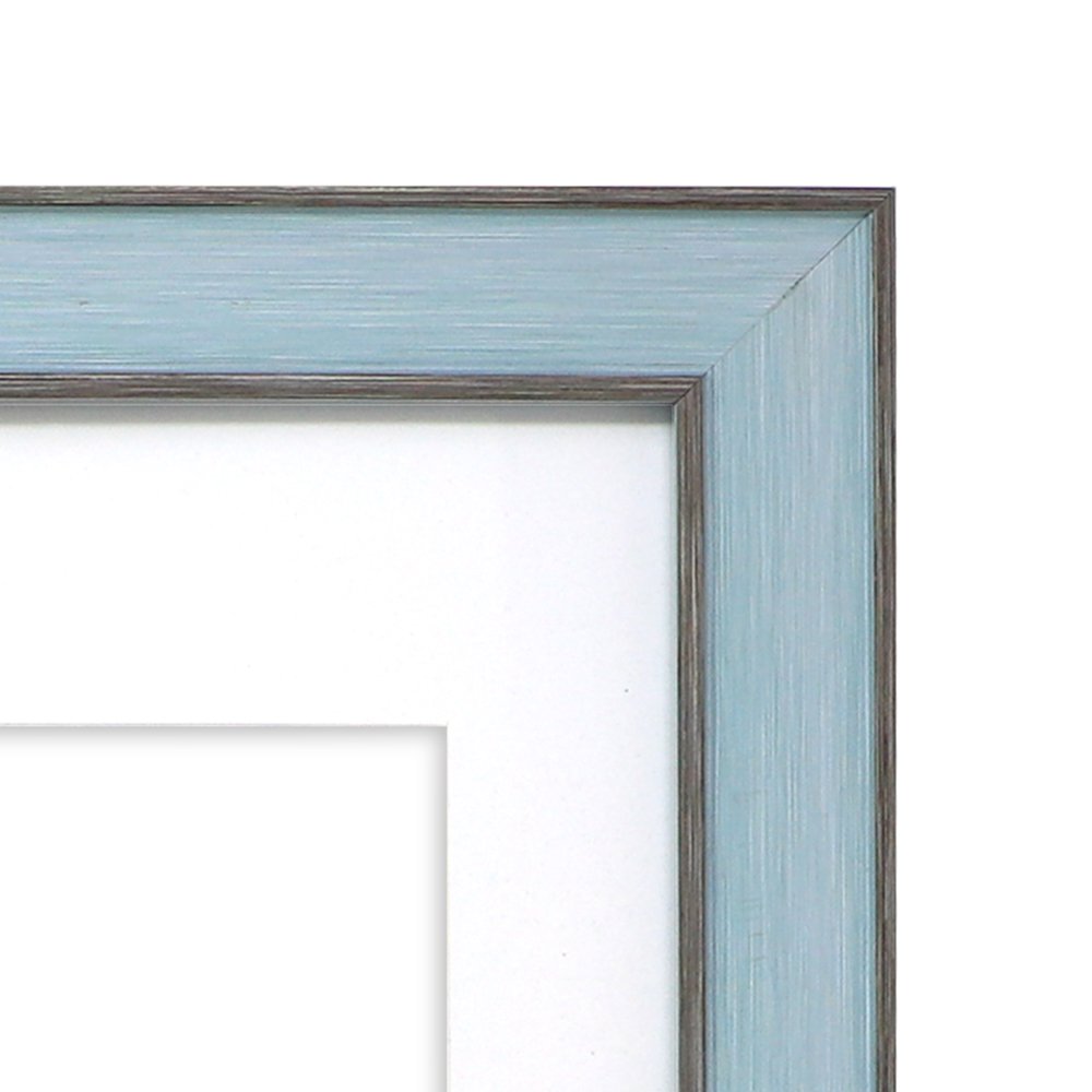 Isaac Jacobs (Vertical &amp; Horizontal) Double Border Picture Frame w/ Black Fabric Easel, Wall-Mountable, Made for Tabletop &amp; Gallery, Home or Office
