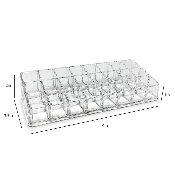 Isaac Jacobs Clear Acrylic Lipstick and Nail Polish Holder, Organizer for Makeup, Essential Oils, Storage Solution, Rack Display