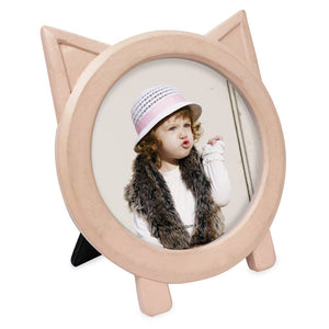 Isaac Jacobs Round Resin Sentiment Cat Picture Frame with Ears, Photo Tabletop & Wall Display Hanging Display & Home Décor