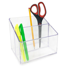 Isaac Jacobs Clear Acrylic Organizer, Remote Holder & Multi-Functional Makeup, Brush, Pen & Pencil Storage Solution, for The Home, Bathroom, Office, Child’s Desk