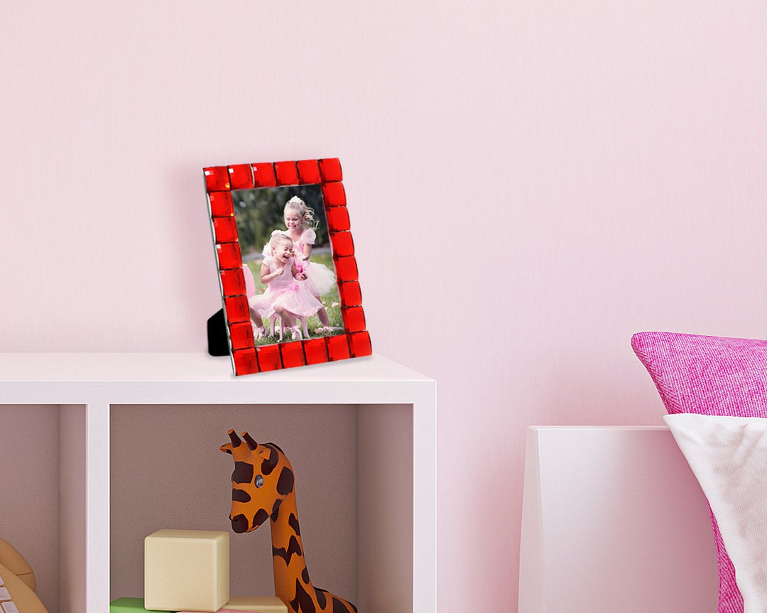 Isaac Jacobs Decorative Sparkling Jewel Picture Frame, Photo Display &amp; Home Décor