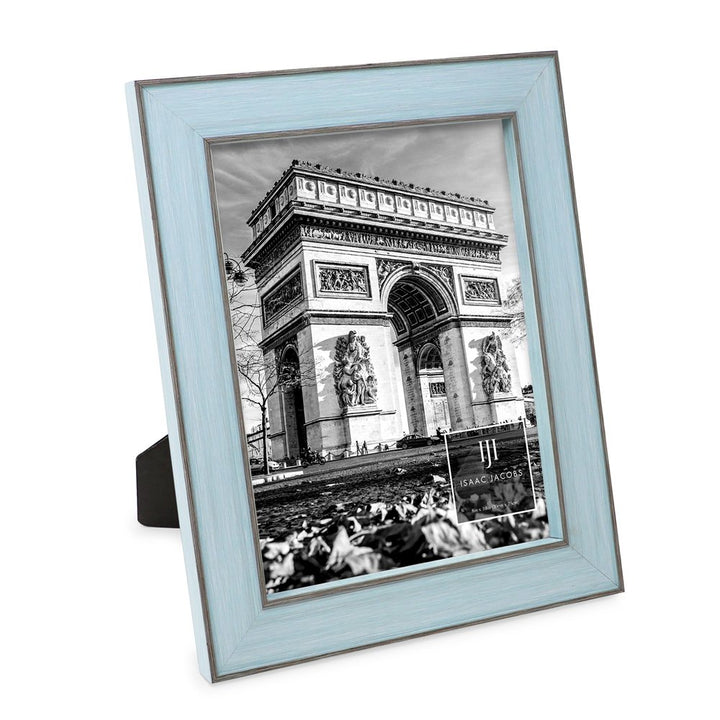 Isaac Jacobs (Vertical &amp; Horizontal) Double Border Picture Frame w/ Black Fabric Easel, Wall-Mountable, Made for Tabletop &amp; Gallery, Home or Office