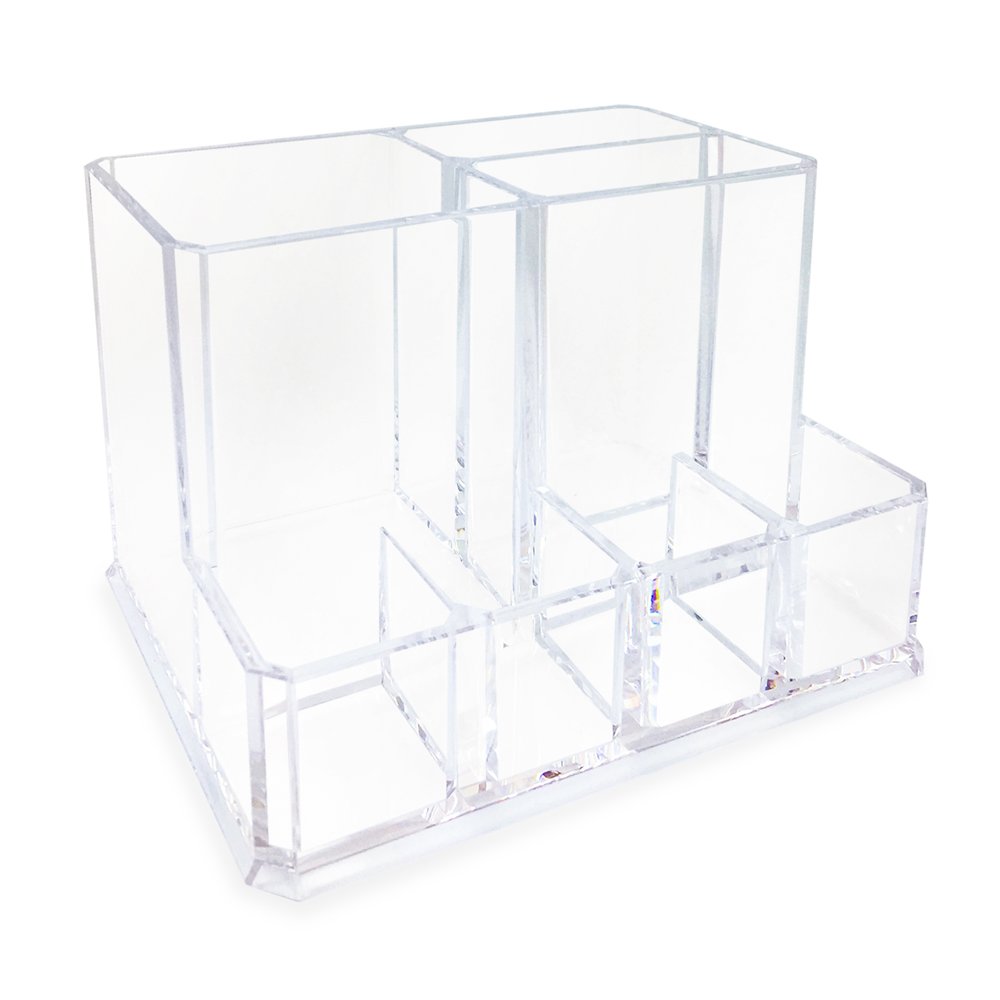 Isaac Jacobs 7-Section Makeup Brush Holder, Office Supply Organizer. for Bedroom, Bathroom, Kitchen, Office, Home Decor