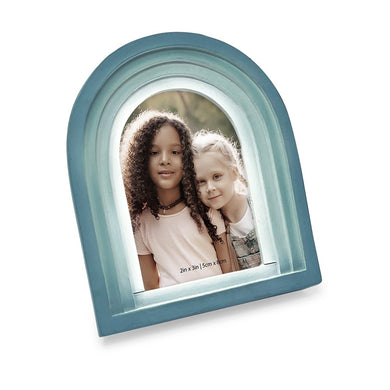 Isaac Jacobs Arc Resin Picture Frame with Gradient Design, Decorative Photo Frame, Tabletop & Wall Display, Hanging Display & Home Decor