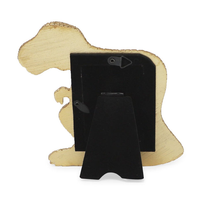 Isaac Jacobs 2” x 3" Resin Dinosaur Picture Frame, Vertical Keepsake Photo Frame with Easel and Hanging Tabs for Tabletop, Desktop &amp; Wall Display