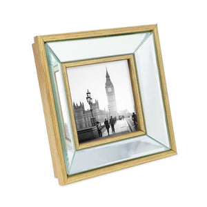 Isaac Jacobs Beveled Mirror Picture Frame - Classic Mirrored Frame with Deep Slanted Angle Made for Wall Décor Display, Photo Gallery and Wall Art