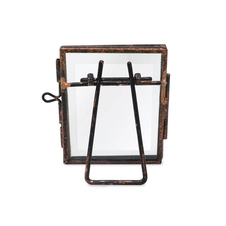 Isaac Jacobs 2x3 (10-Pack) Vintage Style Brass and Glass, Metal Floating Picture Frame (Vertical) with Locket Closure, for Photos, Art, More, Tabletop Display_