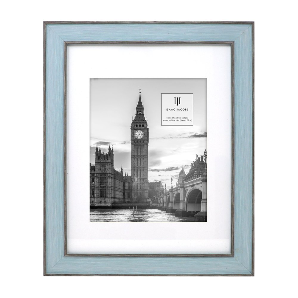 Isaac Jacobs (Vertical &amp; Horizontal) Double Border Picture Frame w/ Black Fabric Easel, Wall-Mountable, Made for Tabletop &amp; Gallery, Home or Office