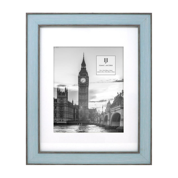 Isaac Jacobs (Vertical &amp; Horizontal) Double Border Picture Frame w/ Black Fabric Easel, Wall-Mountable, Made for Tabletop &amp; Gallery, Home or Office
